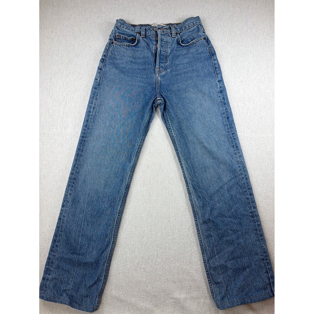 Reformation Cynthia High Relaxed button fly Jeans Colorado Wash Blue Denim 24